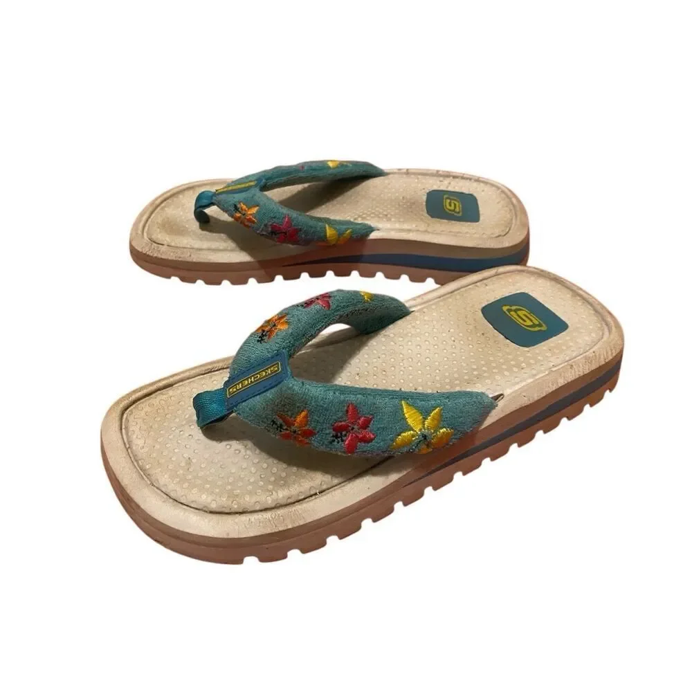 Vintage Sketchers Platform Comfort Flip Flops Sandals Beach Summer Travel